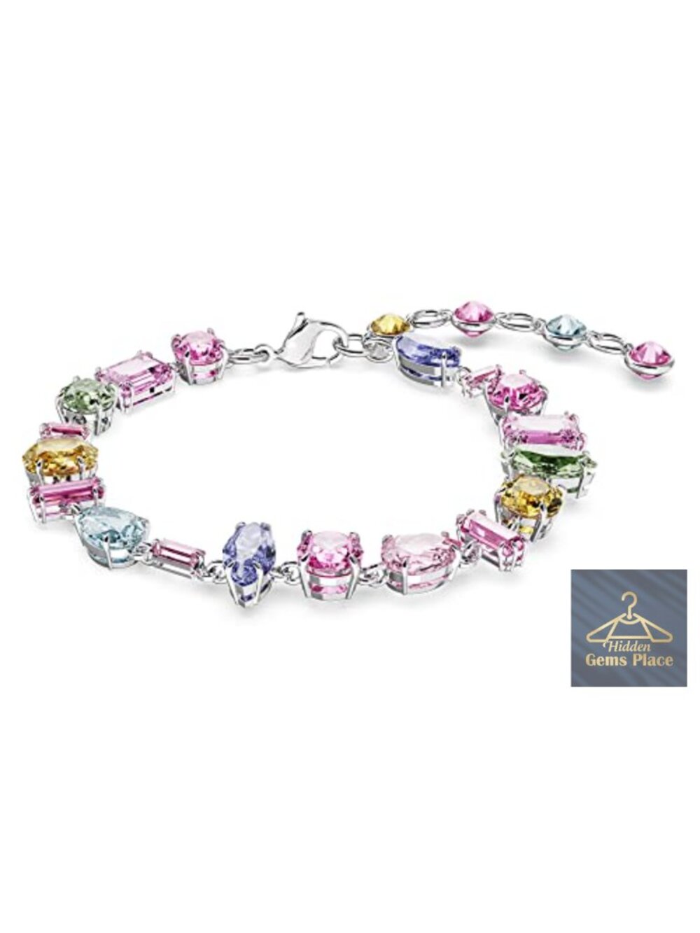 Swarovski Crystal Tennis Bracelet Rhodium Finish